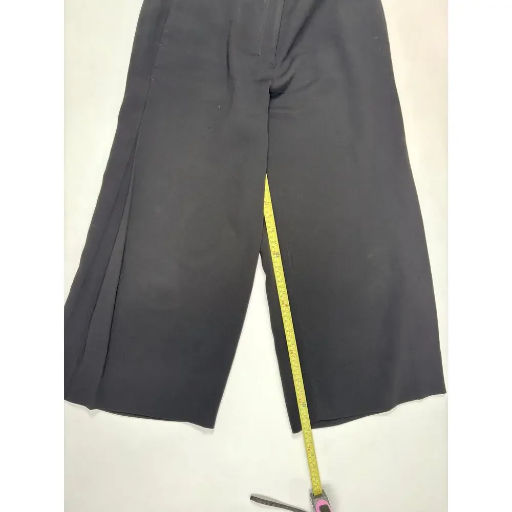 M.M.LaFleur Black Wide Leg Crop Pants Culottes Japanese Triacetate Minimalist 6 - Picture 8 of 12